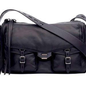 Rag & Bone field messenger leather puffer, black. Sold out everywhere.